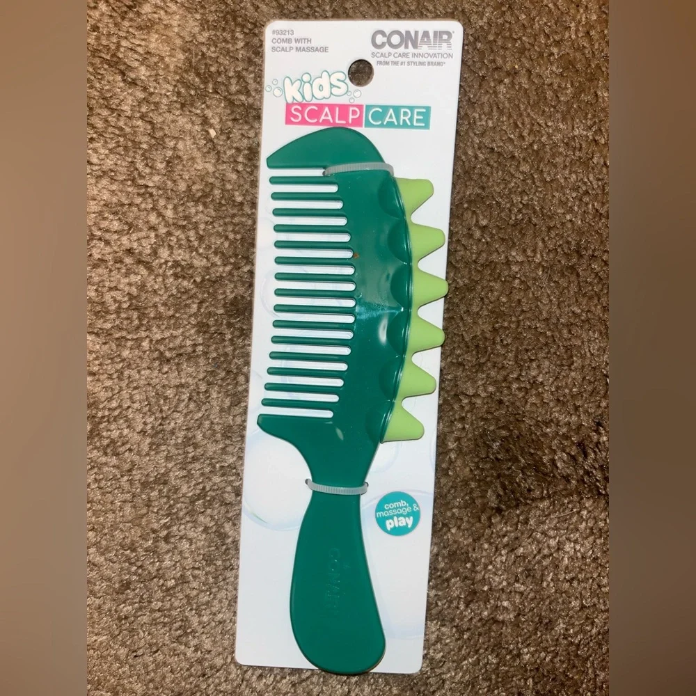 Conair Kids Green Comb w| Scales for Scalp Massage *BRAND NEW/ NEVER USED*